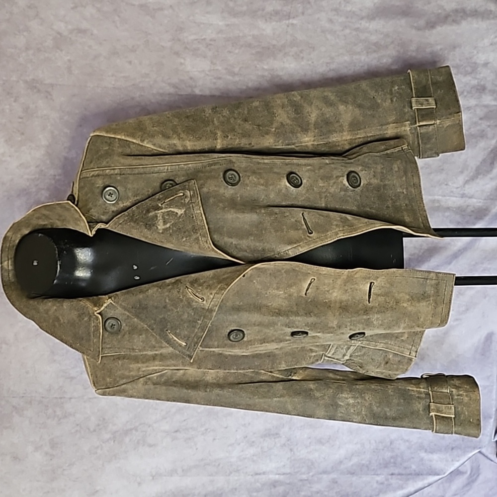 Express Distressed Leather Double Button Collar T… - image 4